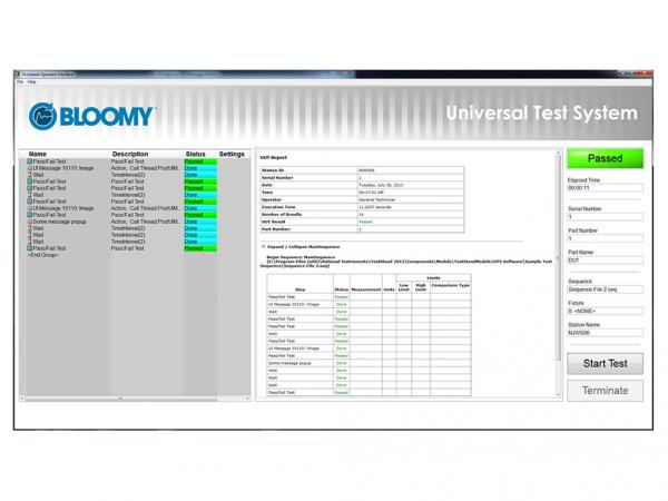 UTS software suite operator interface example